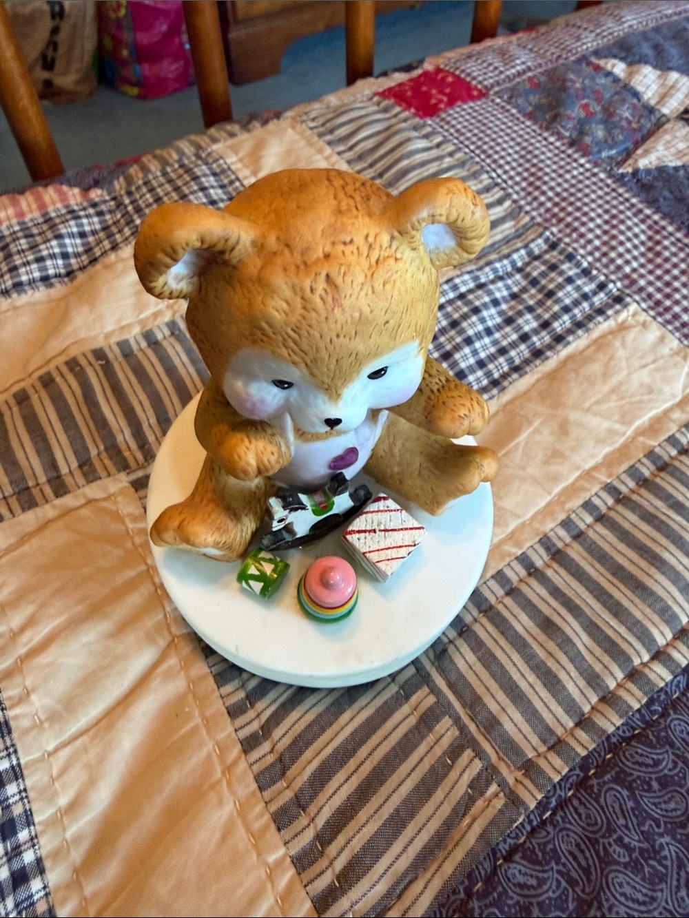 Brown Bear Stacking Toy for Kids - Cute Plush-Style Playset music box